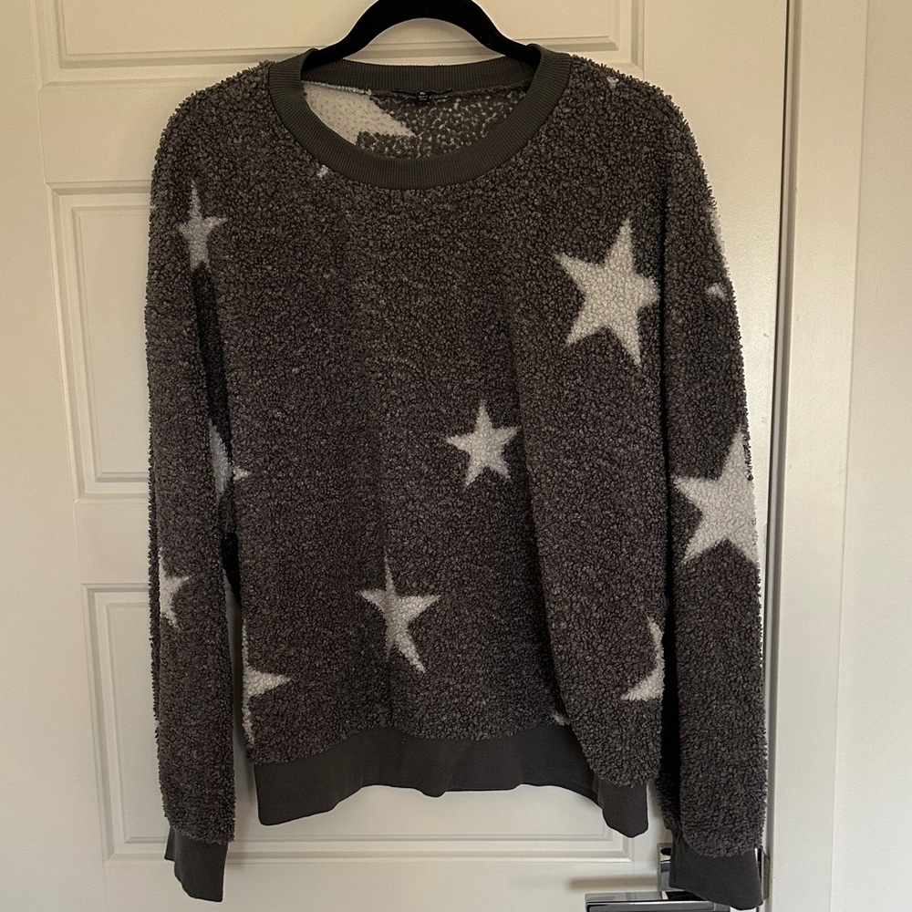 Gray Star Pattern Sweater